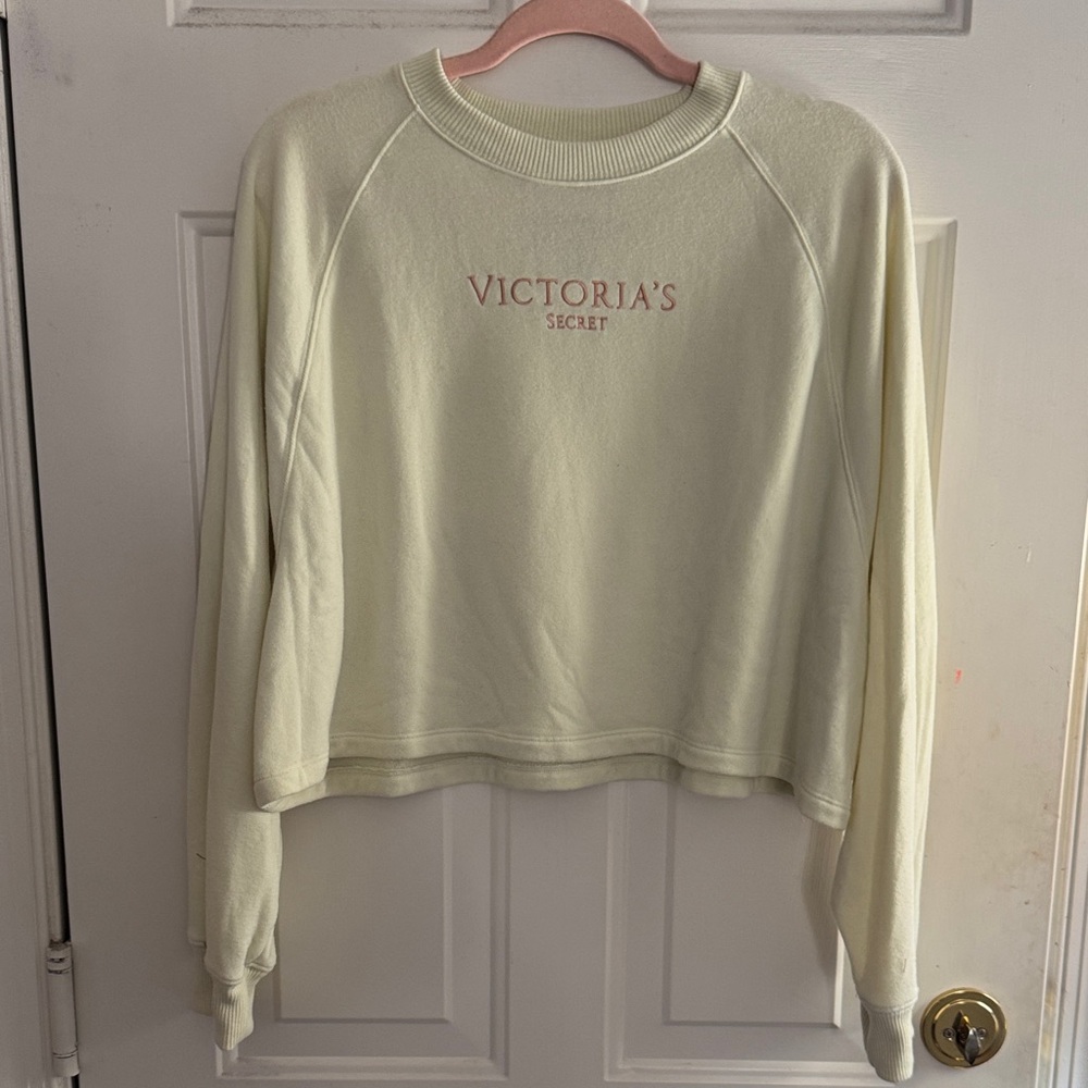 Victoria's Secret Light Yellow Crop Sweatshirt
